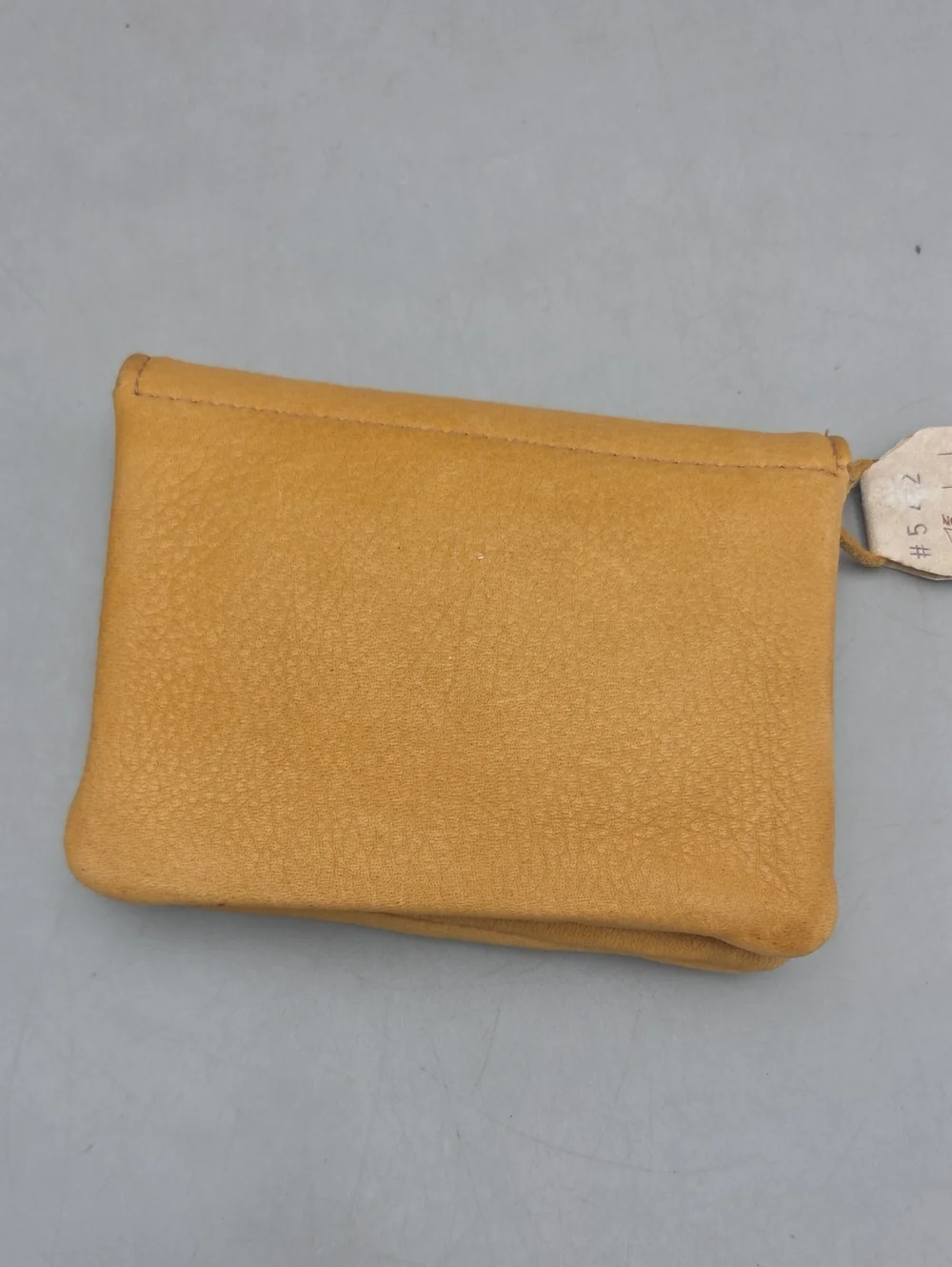 Brama Canada Vintage Deerskin Tan nubuck Leather Coin Purse wallet New
